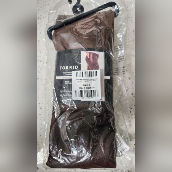 Torrid Full Length‎ Signature Waist Faux Leather Slim Boot Legging - Brown - 2X - Picture 4 of 5